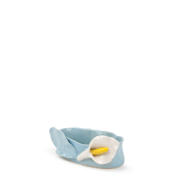 Lilies Oval Bowl <br> Pastel Blue <br> (L 17 x H 6) cm
