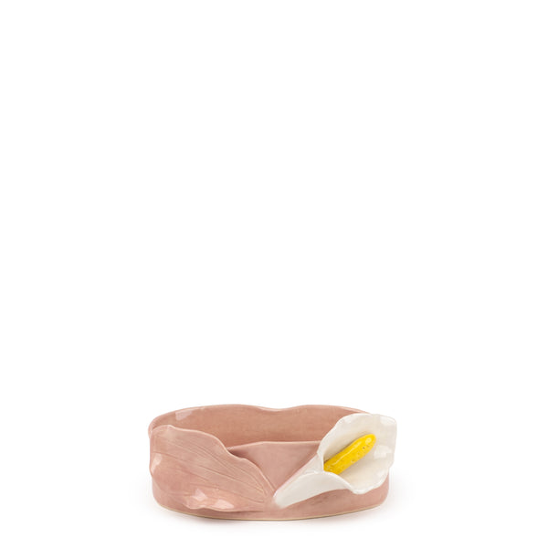 Lilies Oval Bowl <br> Pink <br> (L 17 x H 6) cm