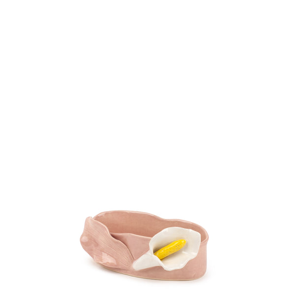 Lilies Oval Bowl <br> Pink <br> (L 17 x H 6) cm