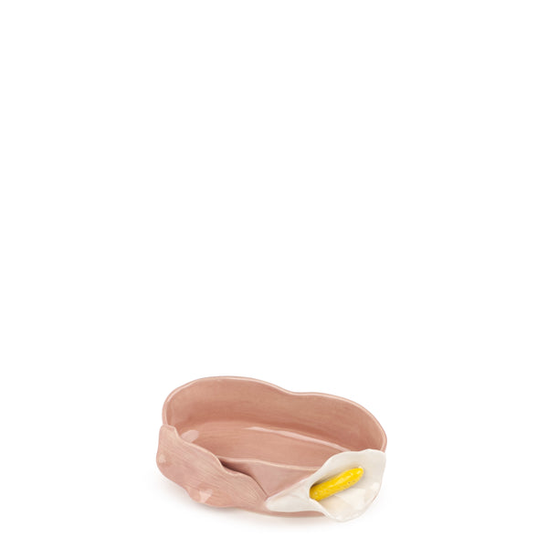 Lilies Oval Bowl <br> Pink <br> (L 17 x H 6) cm