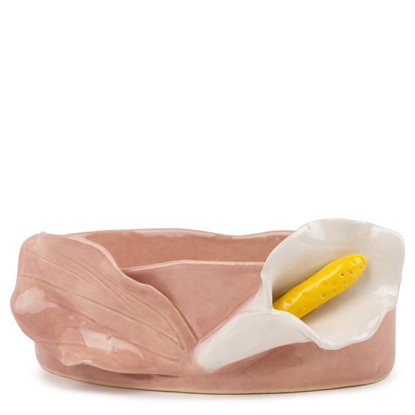 Lilies Oval Bowl <br> Pink <br> (L 17 x H 6) cm