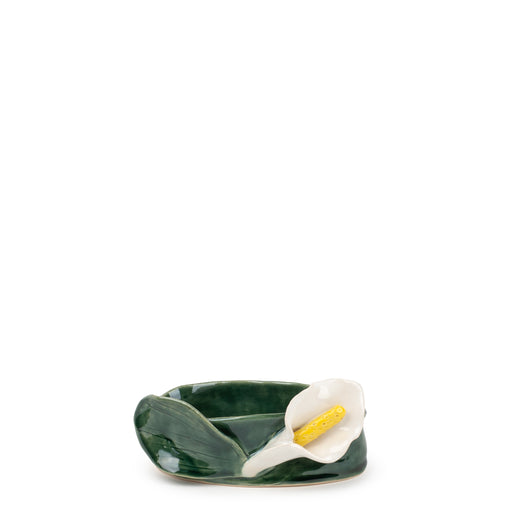 Lilies Oval Bowl <br> Dark Green <br> (L 17 x H 6) cm