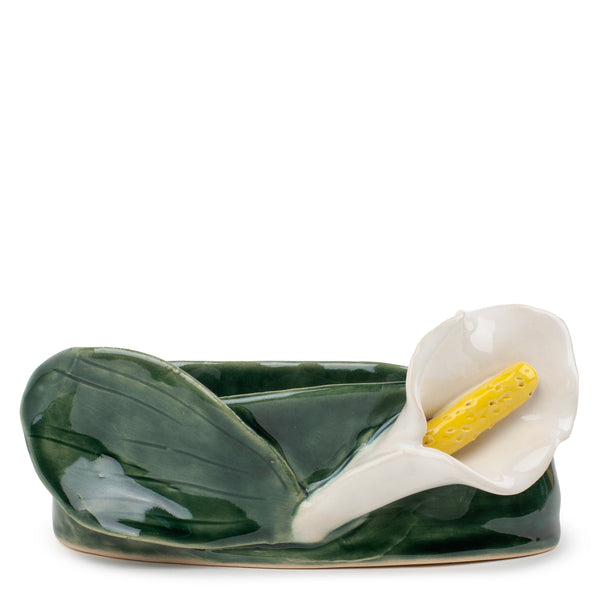 Lilies Oval Bowl <br> Dark Green <br> (L 17 x H 6) cm