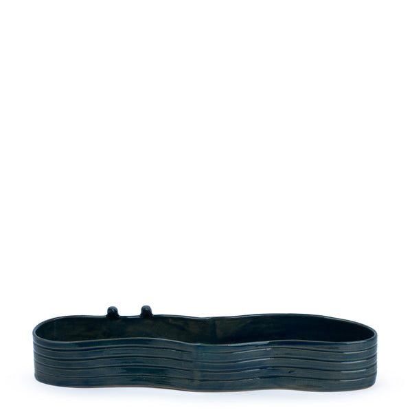 Oval Bowl with Birds <br> 
Blue
<br> (L 42 x H 8) cm