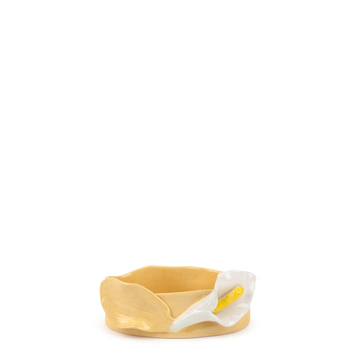 Lilies Oval Bowl <br> Yellow <br> (L 17 x H 6) cm