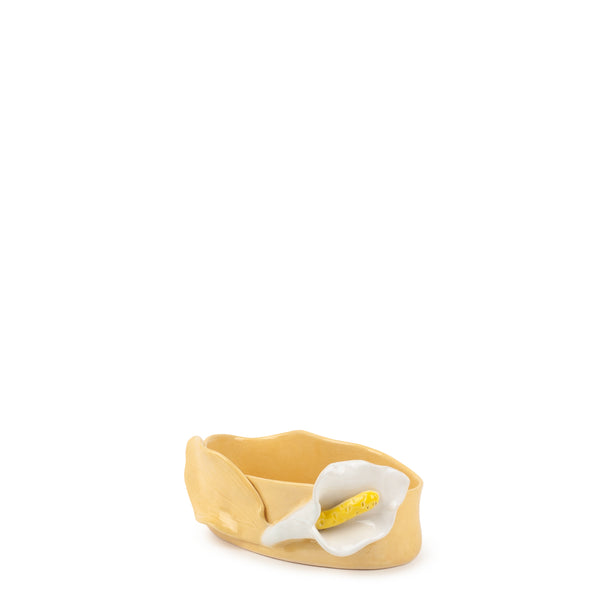 Lilies Oval Bowl <br> Yellow <br> (L 17 x H 6) cm