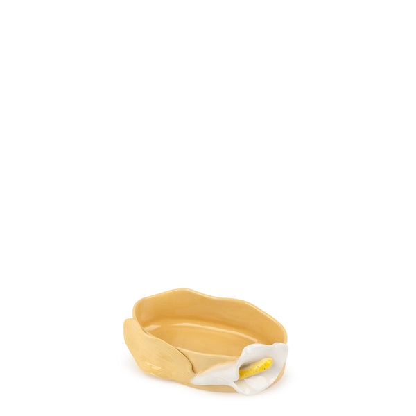 Lilies Oval Bowl <br> Yellow <br> (L 17 x H 6) cm