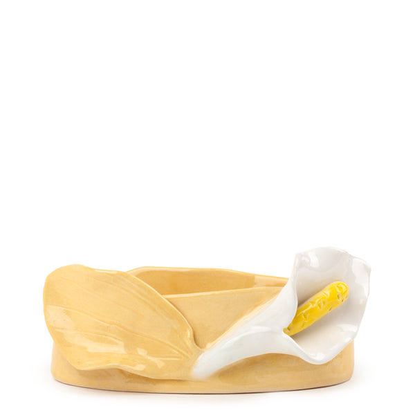 Lilies Oval Bowl <br> Yellow <br> (L 17 x H 6) cm
