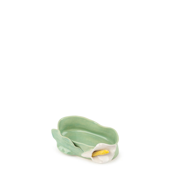 Lilies Oval Bowl <br> Tea Green <br> (L 17 x H 6) cm
