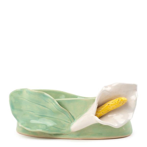 Lilies Oval Bowl <br> Tea Green <br> (L 17 x H 6) cm