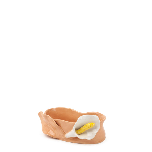 Lilies Oval Bowl <br> Orange <br> (L 17 x H 6) cm