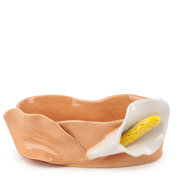 Lilies Oval Bowl <br> Orange <br> (L 17 x H 6) cm