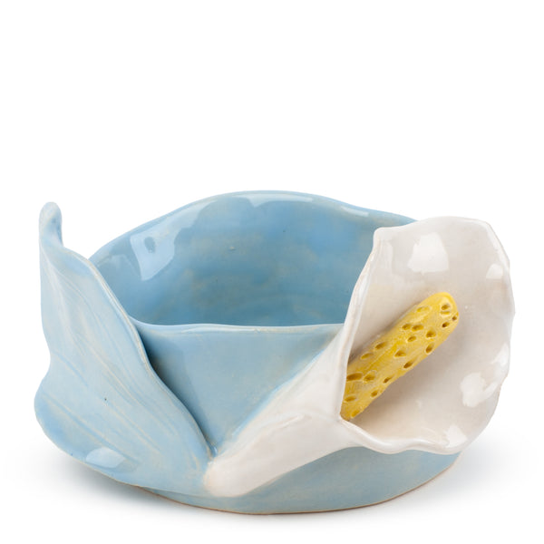 Lilies Round Bowl <br> Pastel Blue <br> (Ø 11 x H 6) cm