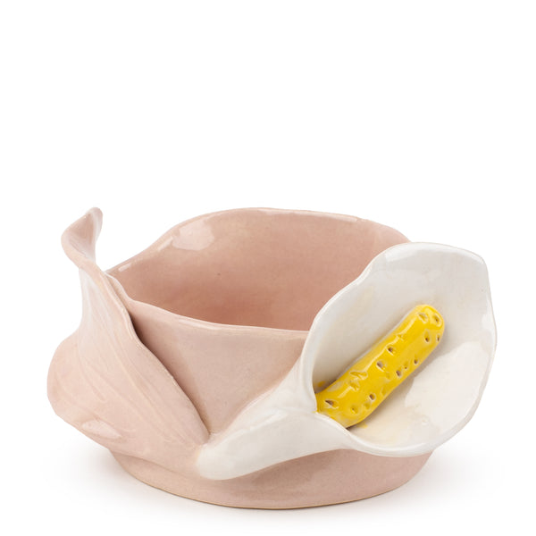 Lilies Round Bowl <br> Nude <br> (Ø 11 x H 6) cm