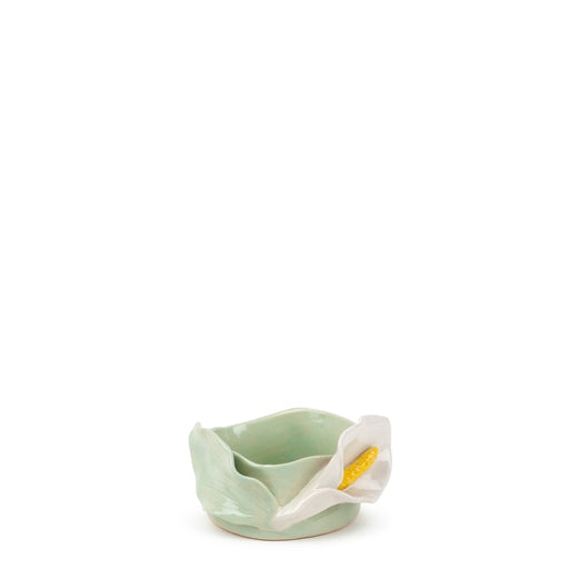 Lilies Round Bowl <br> Light Green <br> (Ø 11 x H 6) cm