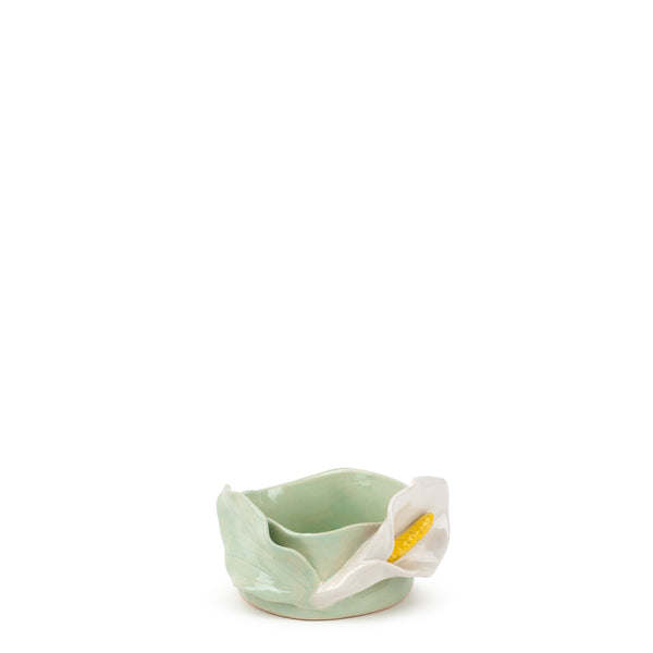 Lilies Round Bowl <br> Light Green <br> (Ø 11 x H 6) cm