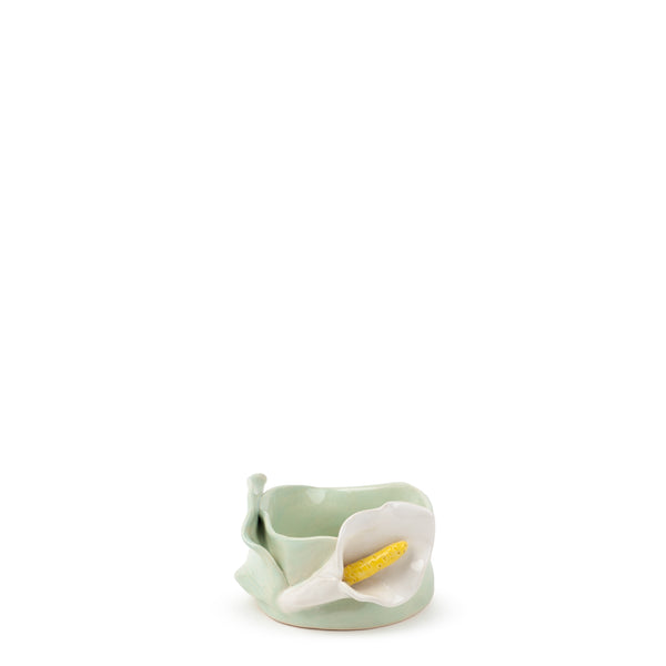 Lilies Round Bowl <br> Light Green <br> (Ø 11 x H 6) cm