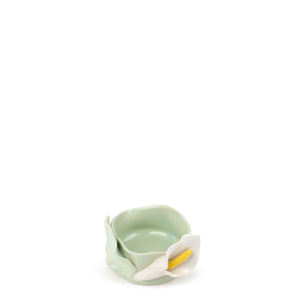 Lilies Round Bowl <br> Light Green <br> (Ø 11 x H 6) cm