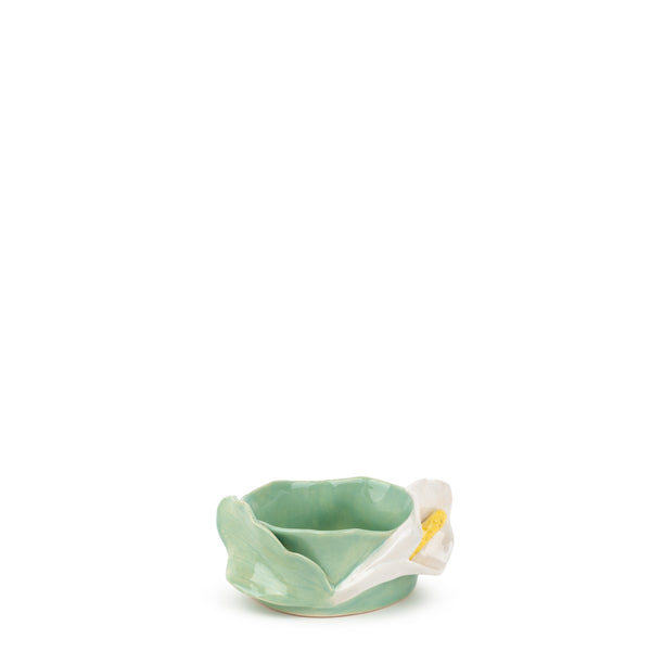 Lilies Round Bowl <br> Tea Green <br> (Ø 11 x H 6) cm