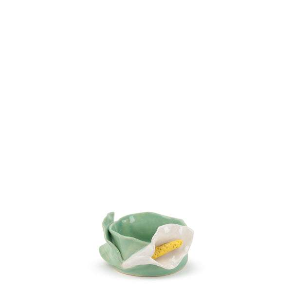 Lilies Round Bowl <br> Tea Green <br> (Ø 11 x H 6) cm