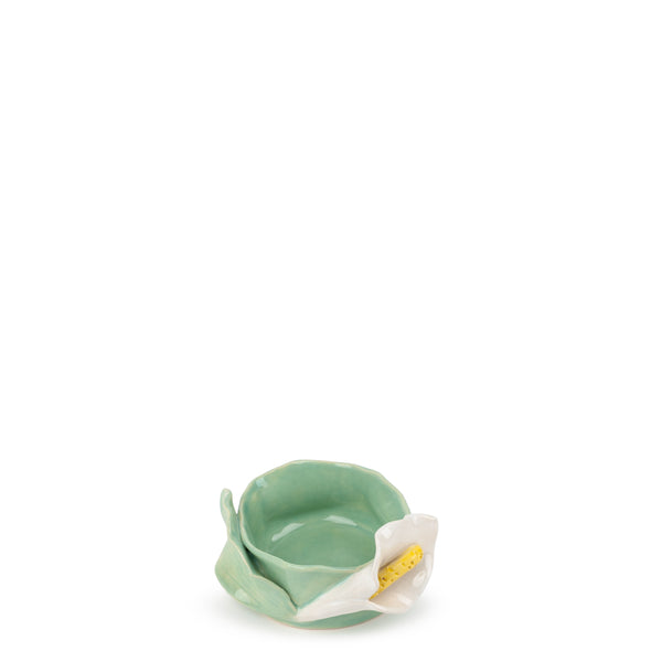 Lilies Round Bowl <br> Tea Green <br> (Ø 11 x H 6) cm