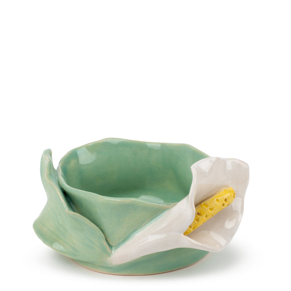 Lilies Round Bowl <br> Tea Green <br> (Ø 11 x H 6) cm