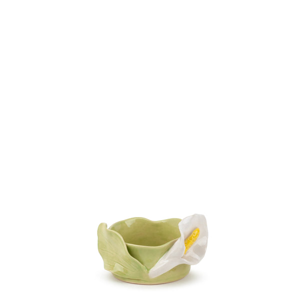 Lilies Round Bowl <br> Lime Green <br> (Ø 11 x H 6) cm