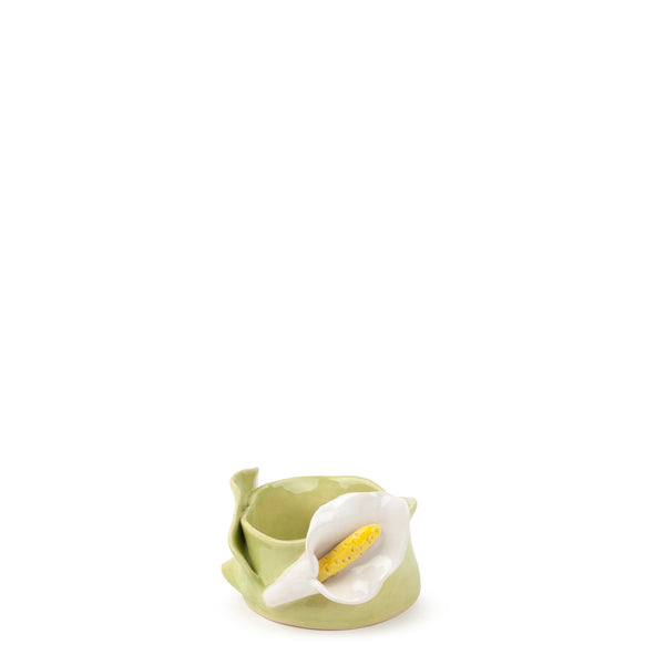 Lilies Round Bowl <br> Lime Green <br> (Ø 11 x H 6) cm
