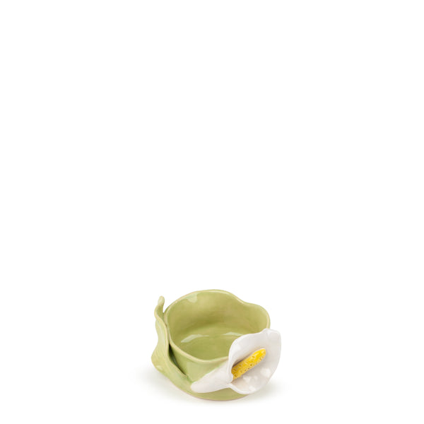 Lilies Round Bowl <br> Lime Green <br> (Ø 11 x H 6) cm