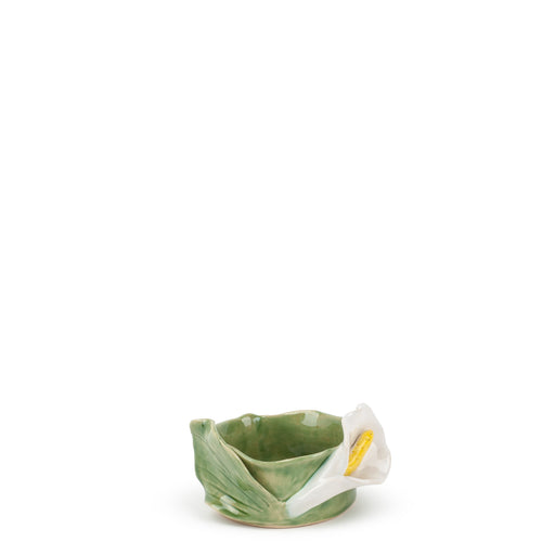 Lilies Round Bowl <br> Moss Green <br> (Ø 11 x H 6) cm