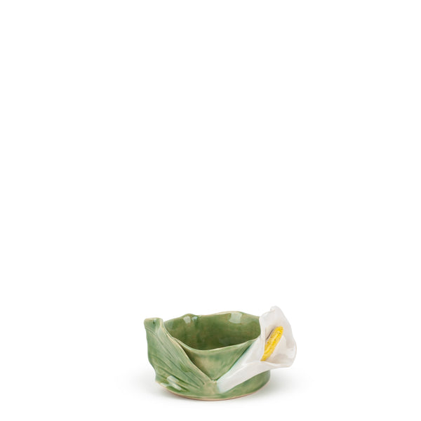 Lilies Round Bowl <br> Moss Green <br> (Ø 11 x H 6) cm