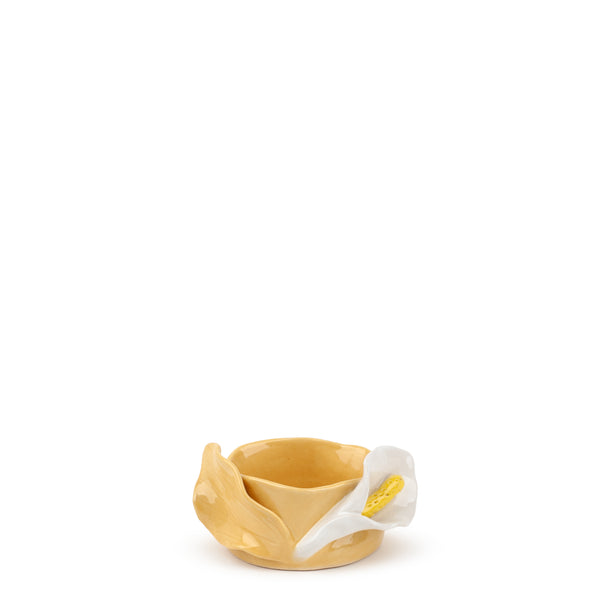 Lilies Round Bowl <br> Yellow <br> (Ø 11 x H 6) cm