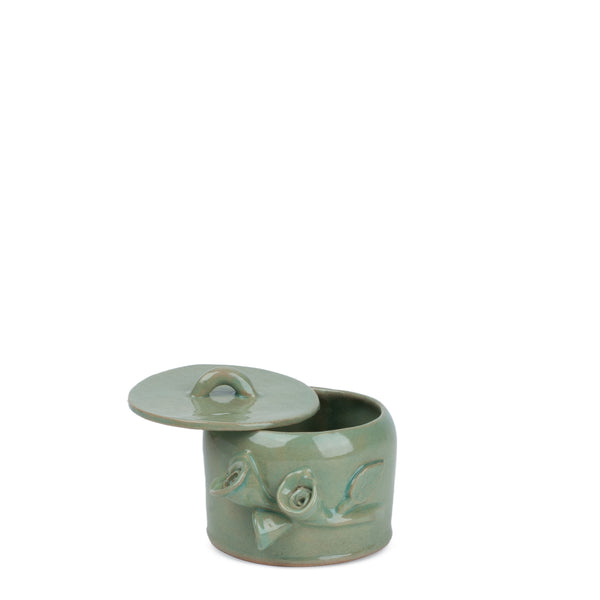 Flower Crafted Mini Saucepan <br> 
Olive Green
<br> (Ø 9.5 x H 10) cm