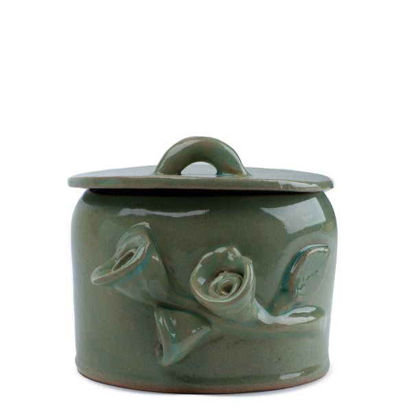 Flower Crafted Mini Saucepan <br> 
Olive Green
<br> (Ø 9.5 x H 10) cm