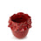 Flower Crafted Round Vase <br> Red <br> (Ø 17 x H 22) cm