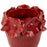 Flower Crafted Round Vase <br> Red <br> (Ø 17 x H 22) cm