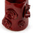 Flower Crafted Round Vase <br> Red <br> (Ø 18 x H 21.5) cm