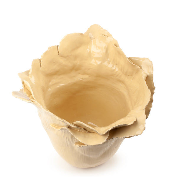 Wavy Vase <br> Pastel Yellow <br> (Ø 30 x H 26) cm