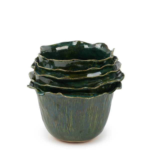 Layers Vase <br> Dark Green <br> (Ø 29 x H 25) cm