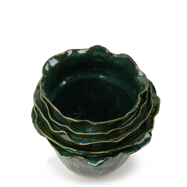 Layers Vase <br> Dark Green <br> (Ø 29 x H 25) cm