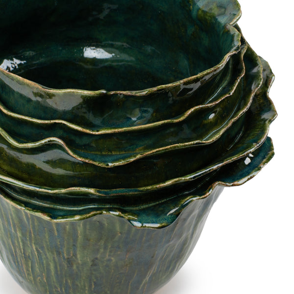 Layers Vase <br> Dark Green <br> (Ø 29 x H 25) cm