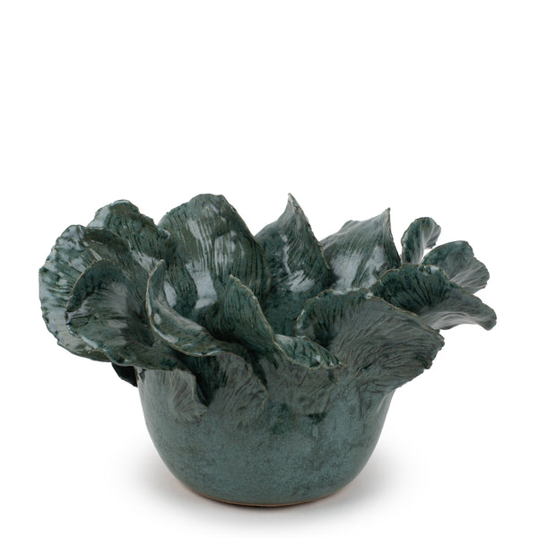 Ruffle Vase <br> Midnight Blue <br> (Ø 35 x H 20) cm