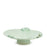 Roses Flat Dish on Stand <br> Light Green <br> (Ø 42 x H 10) cm