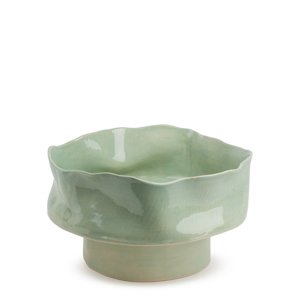 Round Dish with Removable Stand <br> Light Green <br> (Ø 32 x H 20) cm