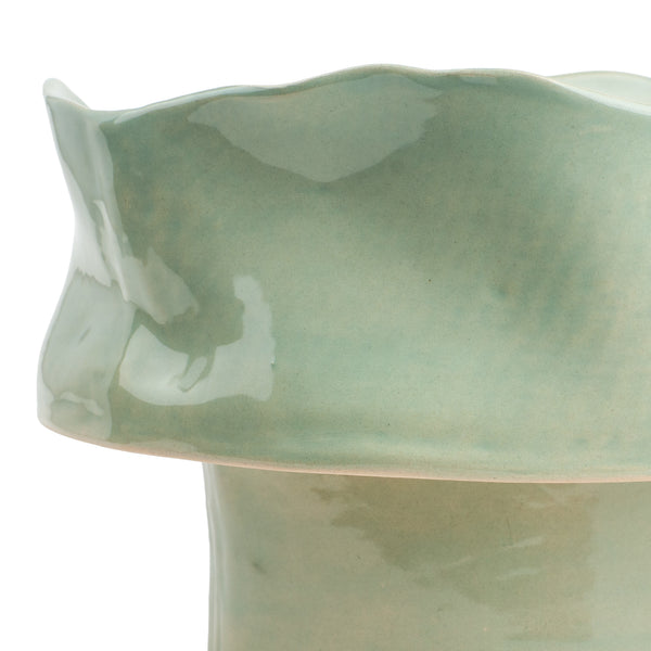 Round Dish with Removable Stand <br> Light Green <br> (Ø 32 x H 20) cm