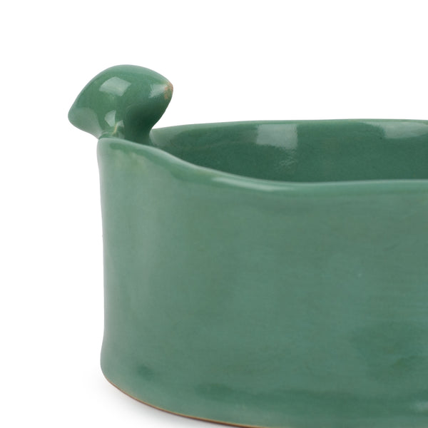 Round Bowl with Bird <br> 
Sea Green <br> 
(Ø 11 x H 7) cm <br>