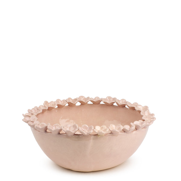 Flower Round Bowl <br> Nude <br> (Ø 32 x H 12.5) cm