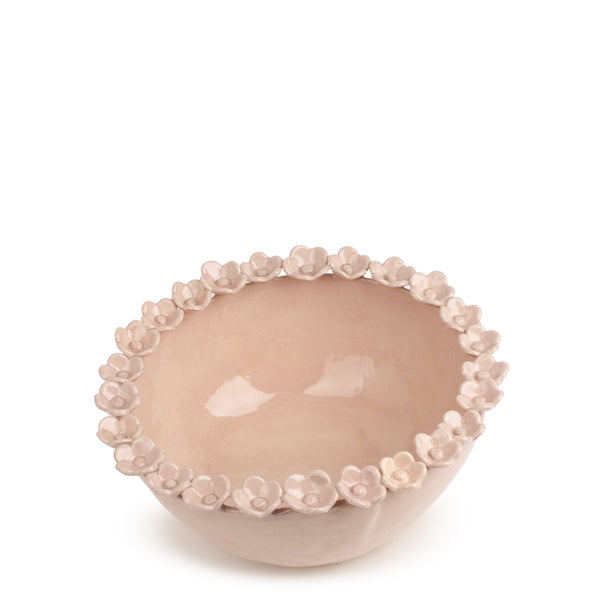 Flower Round Bowl <br> Nude <br> (Ø 32 x H 12.5) cm