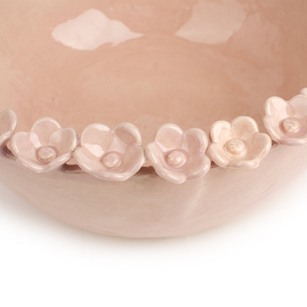 Flower Round Bowl <br> Nude <br> (Ø 32 x H 12.5) cm
