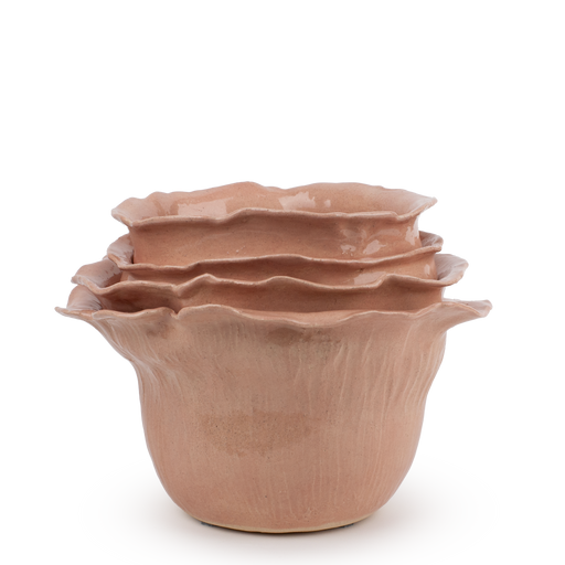 Ruffle Vase <br> <br> 
Nude <br> 
(Ø 30 x H 22.5) cm